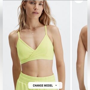 NWT Fabletics Live-In Racerback Bralette M Lemon